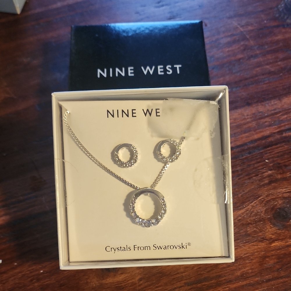 Nine West Silver Necklace and Earring Set - Picture 1 of 4